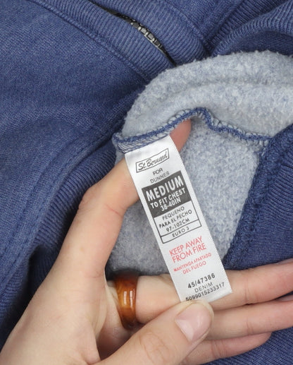 Mens UK Size M Dunnes Blue Full Zip Hoodie