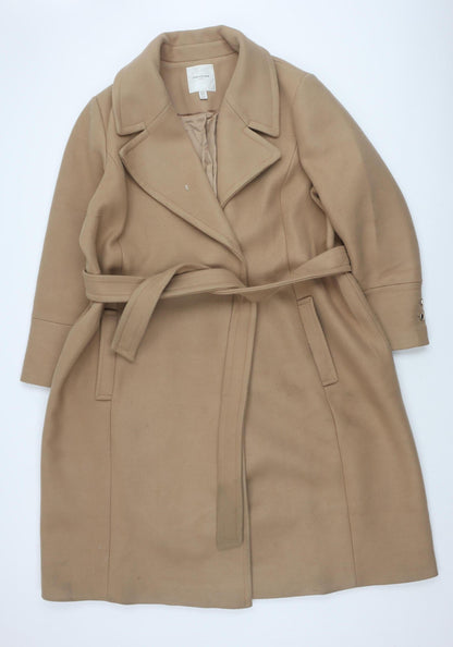Forever New Women's Beige Long Overcoat Size 22