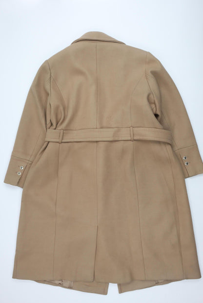 Forever New Women's Beige Long Overcoat Size 22