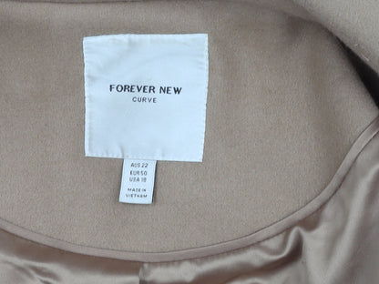 Forever New Women's Beige Long Overcoat Size 22
