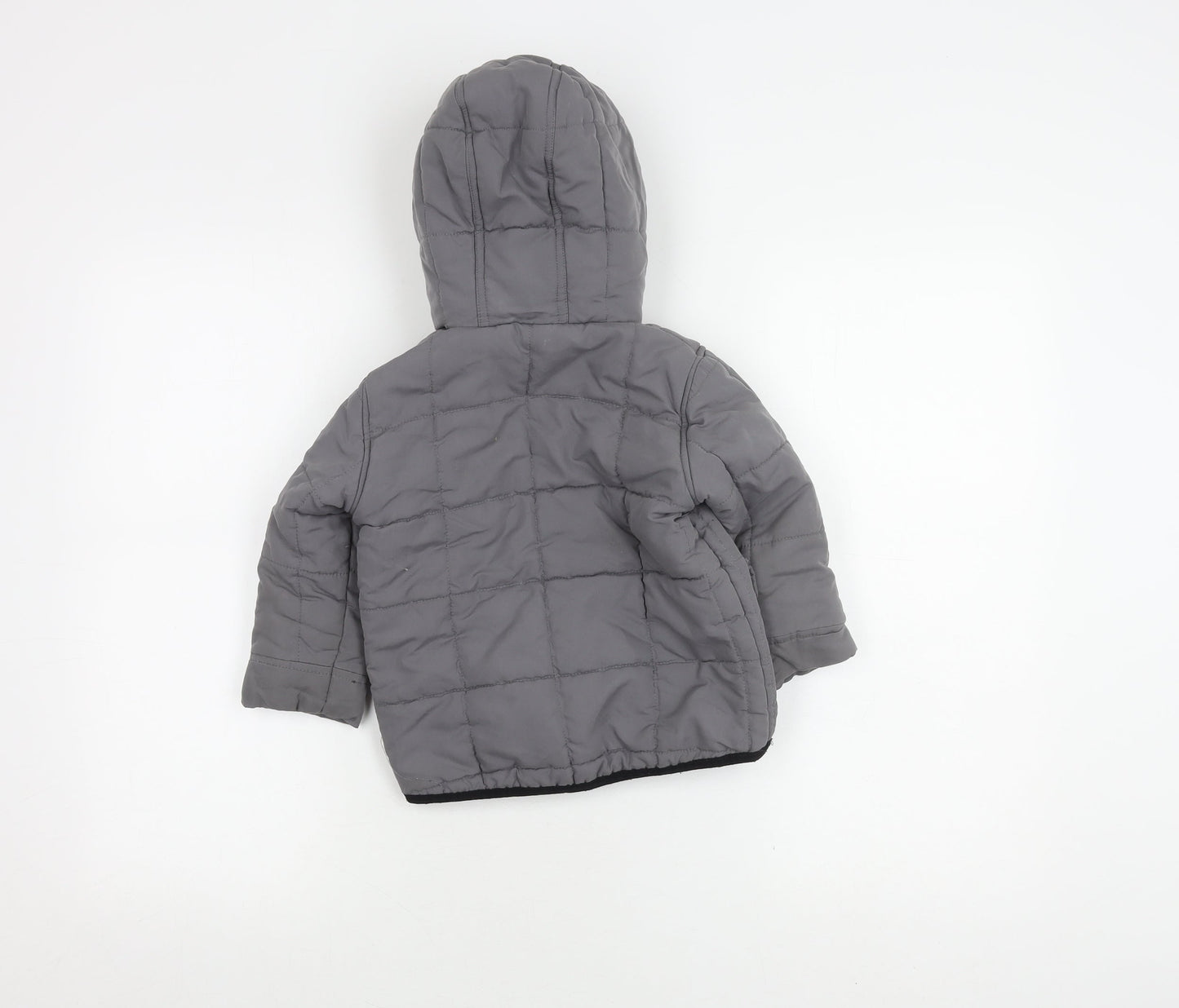 Mini V by Very Grey Puffer Jacket 18-24M Boys Winter Hooded