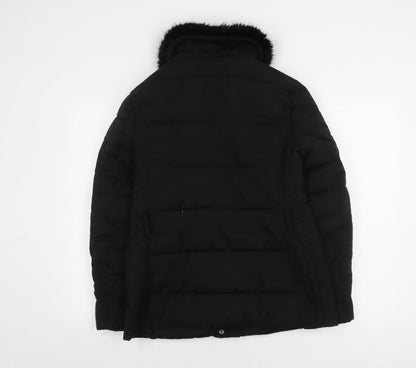 Womens UK Size 10 Warehouse Black Puffer Jacket