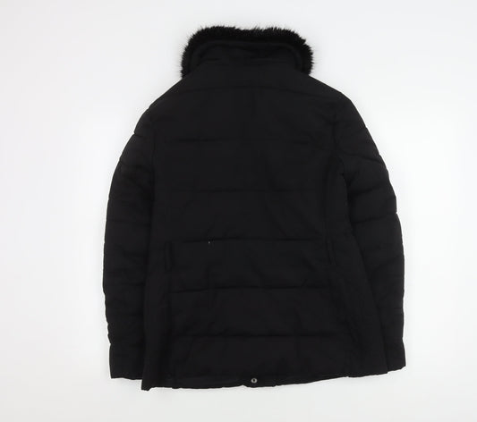 Womens UK Size 10 Warehouse Black Puffer Jacket