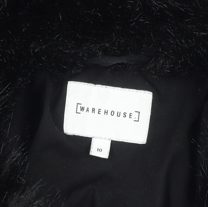 Womens UK Size 10 Warehouse Black Puffer Jacket