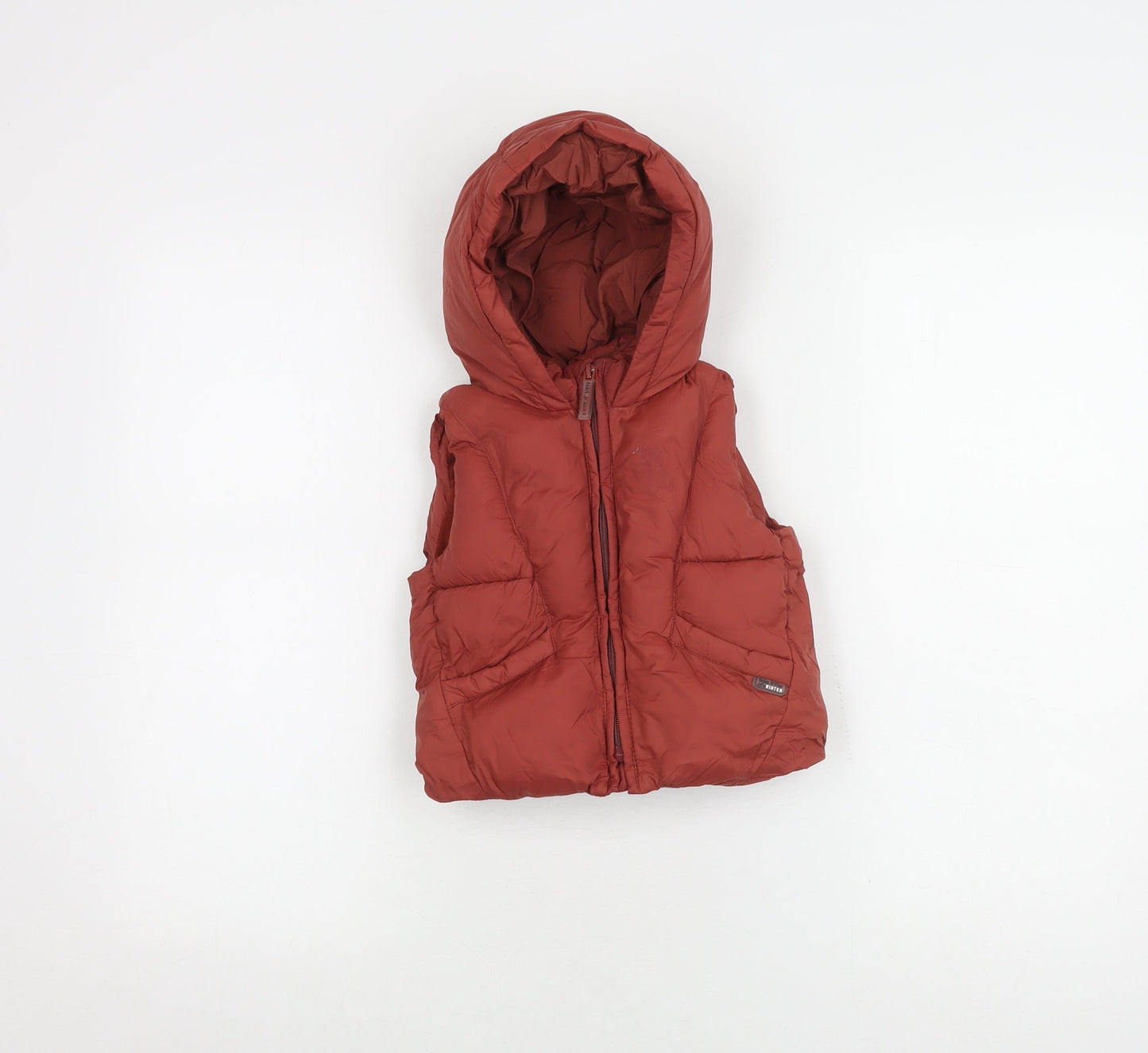 Zara Boys Red Puffer Jacket 12-18 Months Hooded
