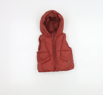 Zara Boys Red Puffer Jacket 12-18 Months Hooded