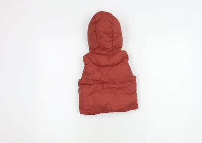 Zara Boys Red Puffer Jacket 12-18 Months Hooded