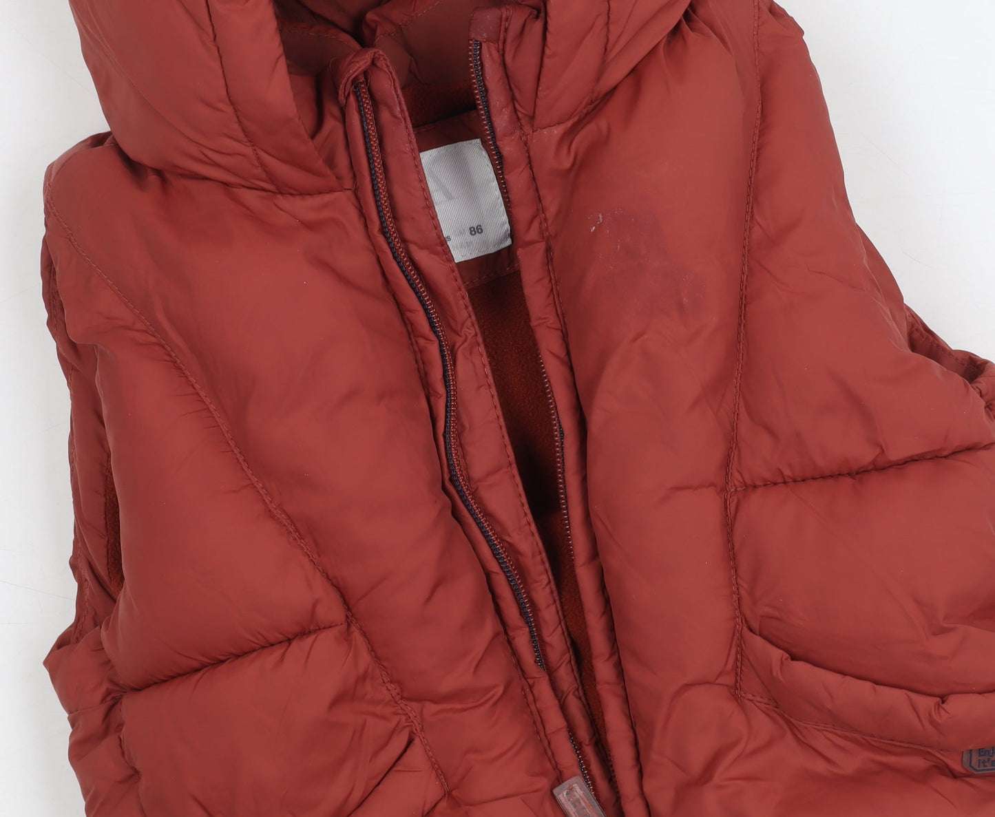 Zara Boys Red Puffer Jacket 12-18 Months Hooded