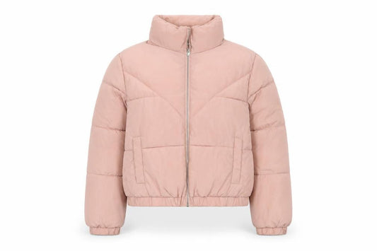 Front view of New Look Teens Pink Puffer Jacket S Winter Casual