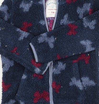 FatFace Girls Blue Floral Hooded Jacket 7-8 Years