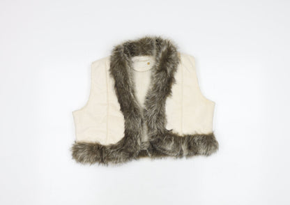 Eisenegger Girls Ivory Faux Fur Waistcoat Size 14