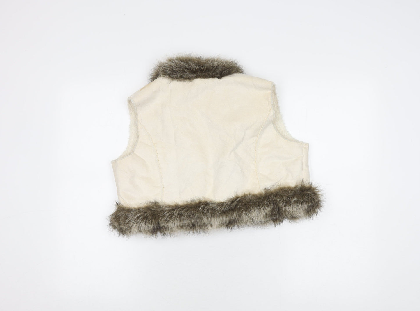Eisenegger Girls Ivory Faux Fur Waistcoat Size 14
