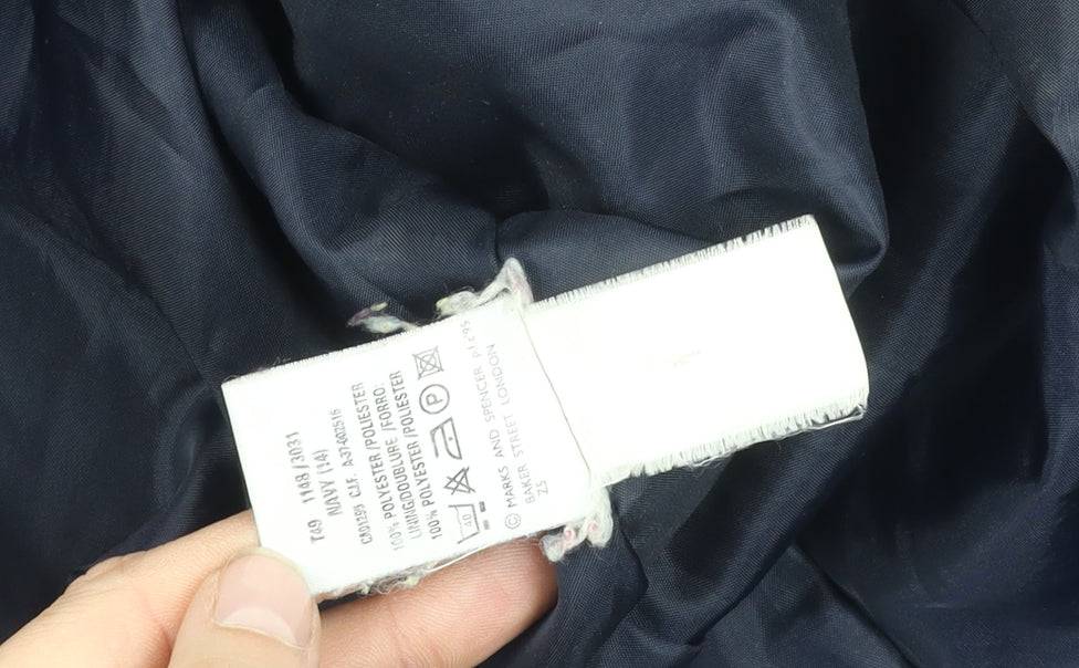 Womens UK Size 14 Marks and Spencer Navy Parka Coat
