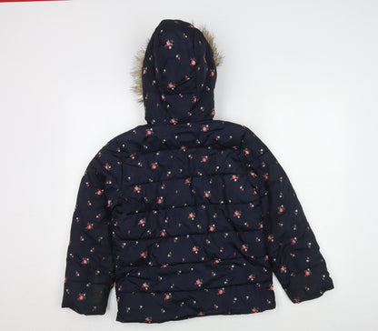 GAP Girls Multicoloured Floral Puffer Jacket Size 12
