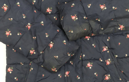 GAP Girls Multicoloured Floral Puffer Jacket Size 12