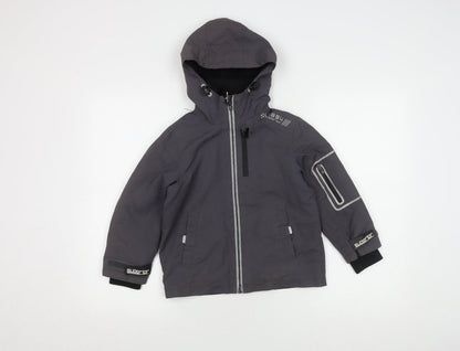 Marks and Spencer Grey Boys' Jacket, Size 5-6, Hooded, Lined
