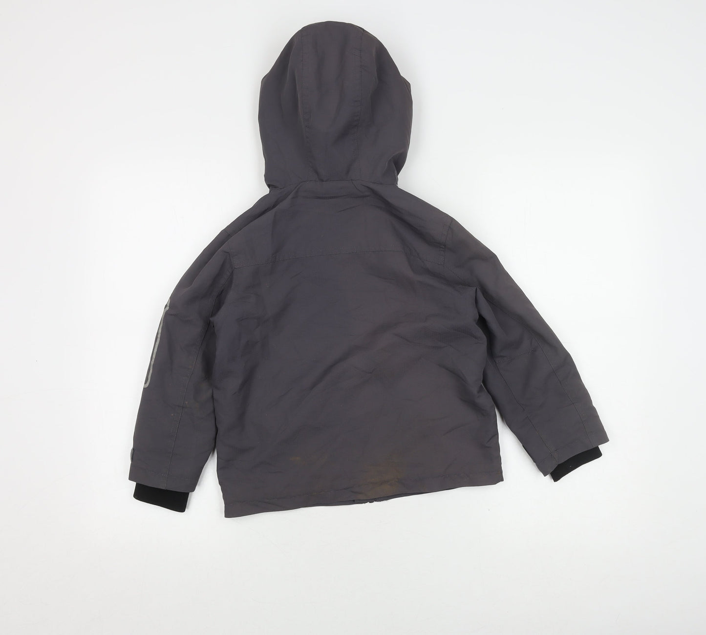 Marks and Spencer Grey Boys' Jacket, Size 5-6, Hooded, Lined