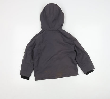 Marks and Spencer Grey Boys' Jacket, Size 5-6, Hooded, Lined