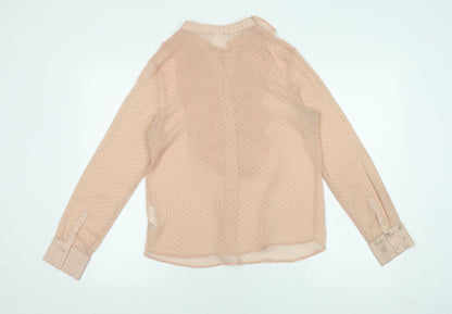Womens UK Size 6 H&M Beige Ringer Blouse
