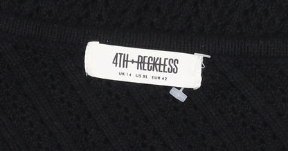4th & Reckless Women's Black Cropped One Shoulder Top