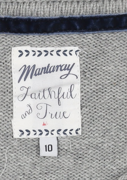Womens UK Size 10 Mantaray Grey Pullover Jumper