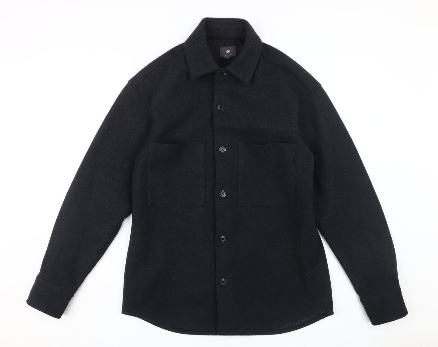 H&M Men’s Black Relaxed Fit Casual Shirt, Size S