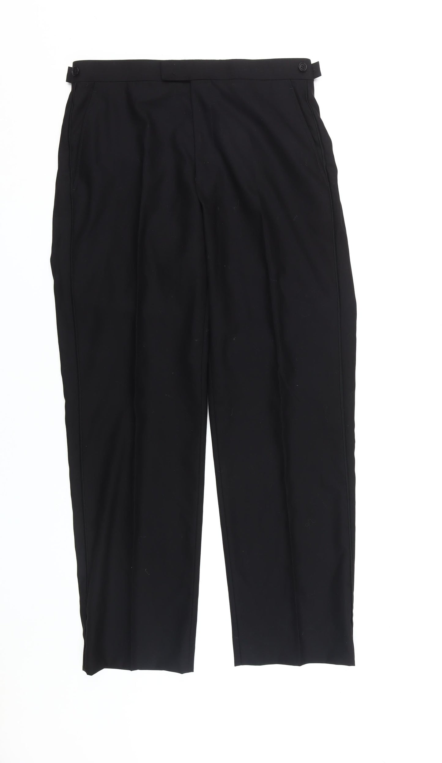 Marks & Spencer Men's Black Wool Trousers - Size 32