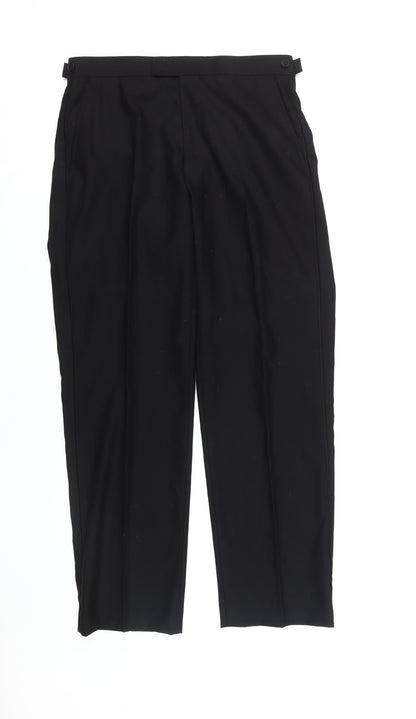 Marks & Spencer Men's Black Wool Trousers - Size 32