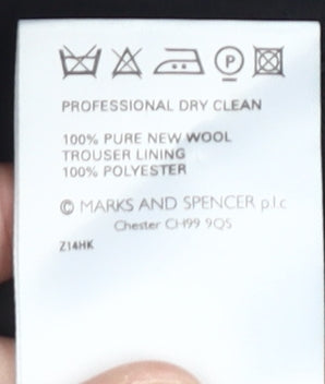 Marks & Spencer Men's Black Wool Trousers - Size 32