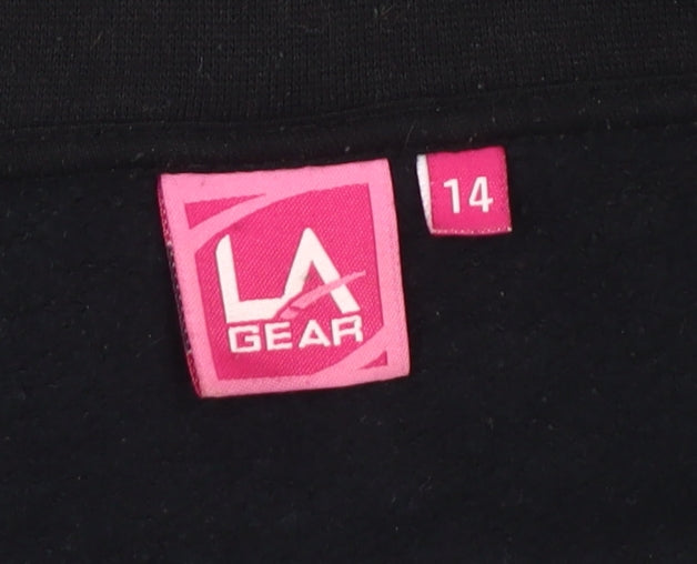 LA Gear Women's Black Full Zip Hoodie Size 14