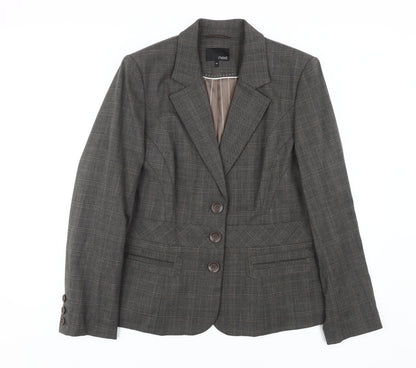 Next Women's Brown Check Suit Jacket Size 18