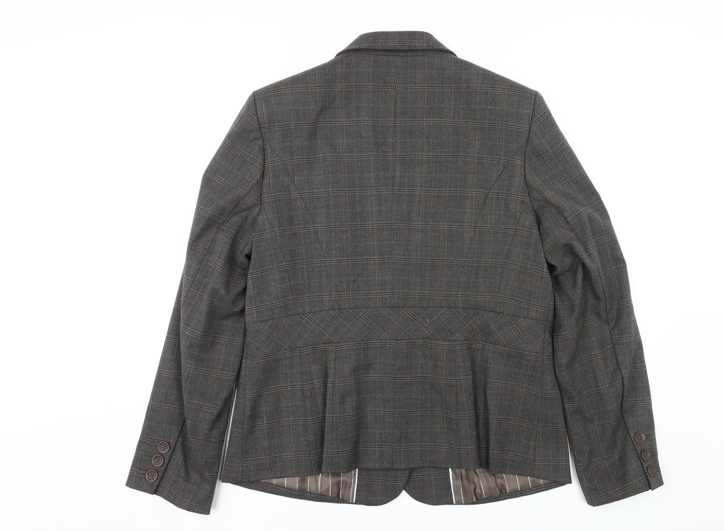 Next Women's Brown Check Suit Jacket Size 18
