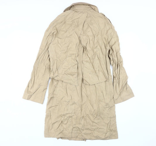 Topshop Women's Beige Trench Coat, Size 4, Classic Style