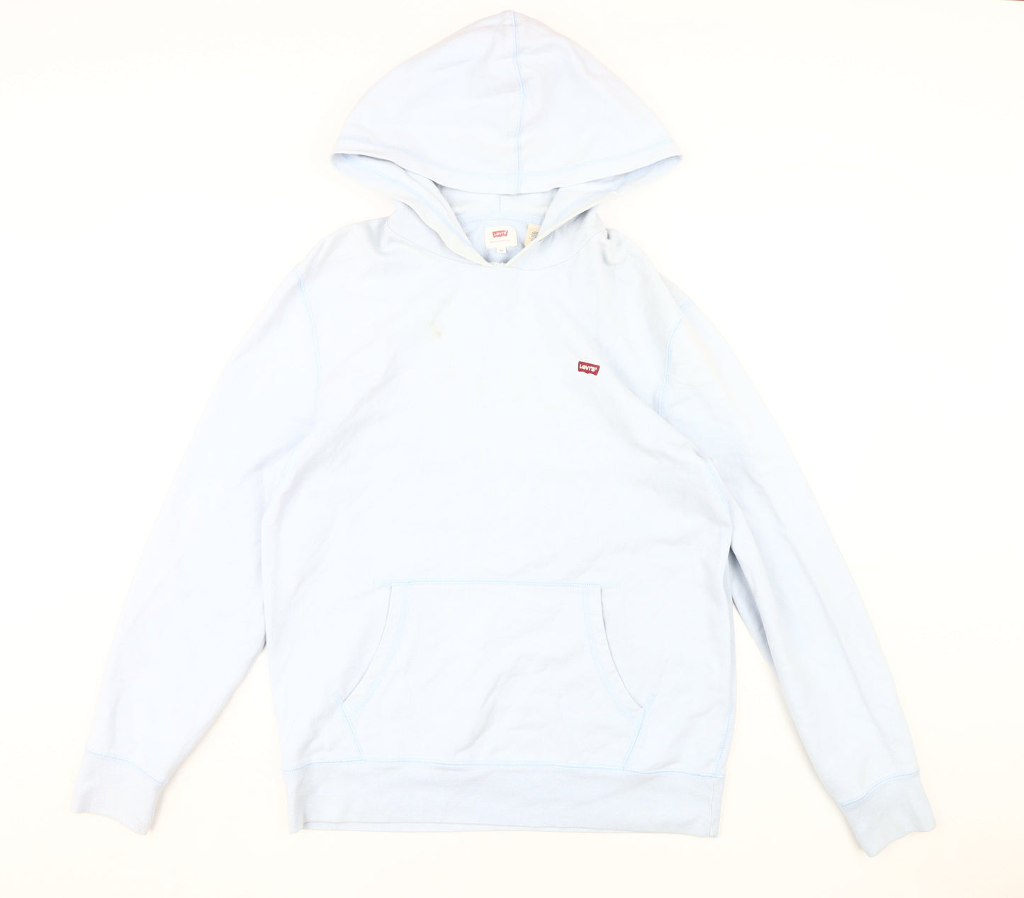 Mens UK Size M Levi's Blue Pullover Hoodie