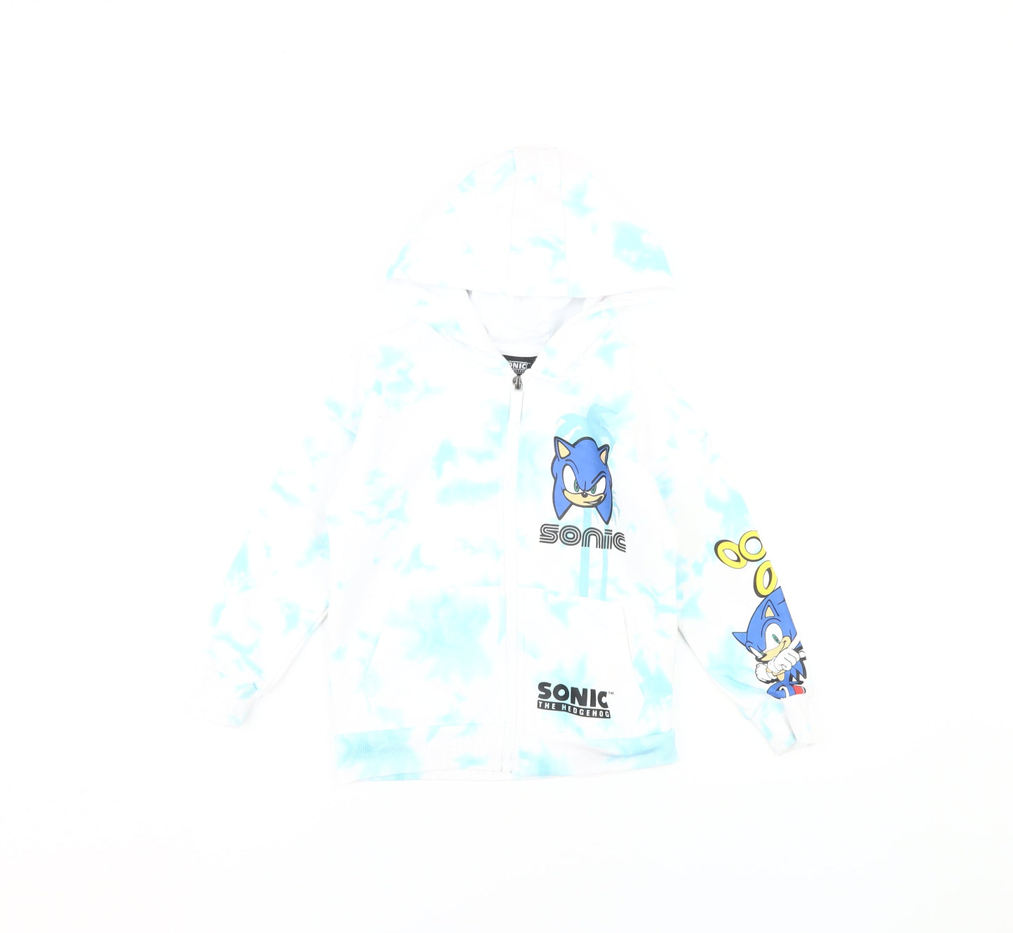 Sega Boys White Blue Full Zip Sonic Hoodie 4-5 Years