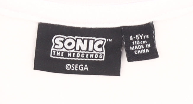 Sega Boys White Blue Full Zip Sonic Hoodie 4-5 Years