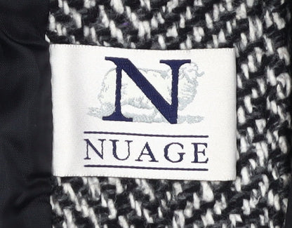 Nuage Women's Black & White Herringbone Pea Coat Size 12