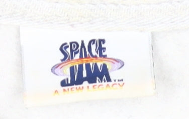 Space Jam Unisex White Pullover Hoodie M