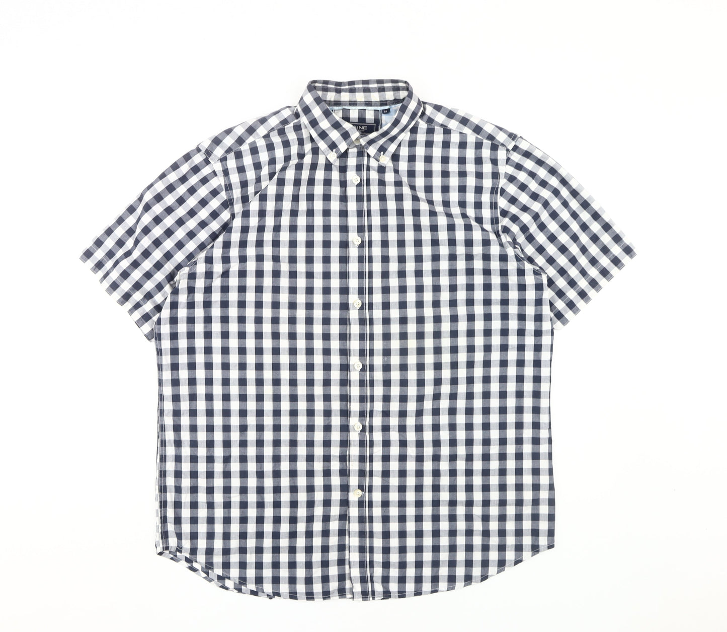 Maine New England Men's Blue Check Button-Up Shirt M