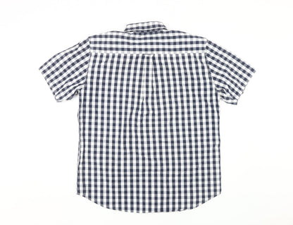 Maine New England Men's Blue Check Button-Up Shirt M