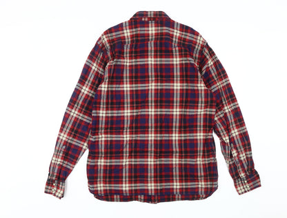 Marks and Spencer Men's Multicoloured Plaid Shirt L