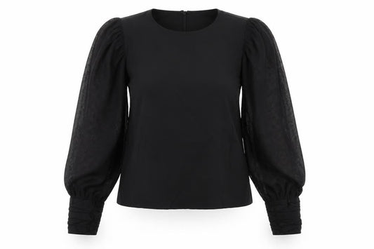 Stradivarius Women's Black Balloon Sleeve Blouse S