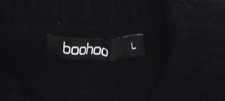 boohoo Women's Black Mock Neck Jumper Size L