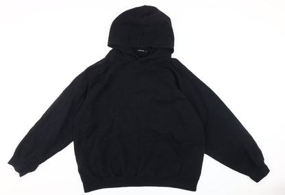 boohoo Unisex Black L Pullover Graphic Hoodie