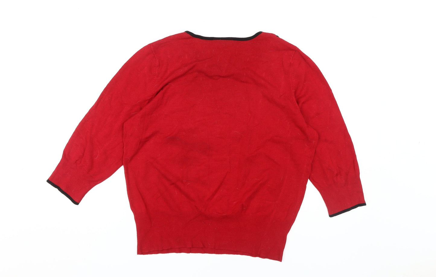 Womens UK Size 16 Wallis Red Henley Jumper