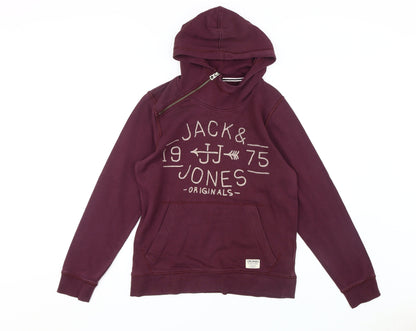 Mens UK Size M JACK & JONES Purple Pullover Hoodie