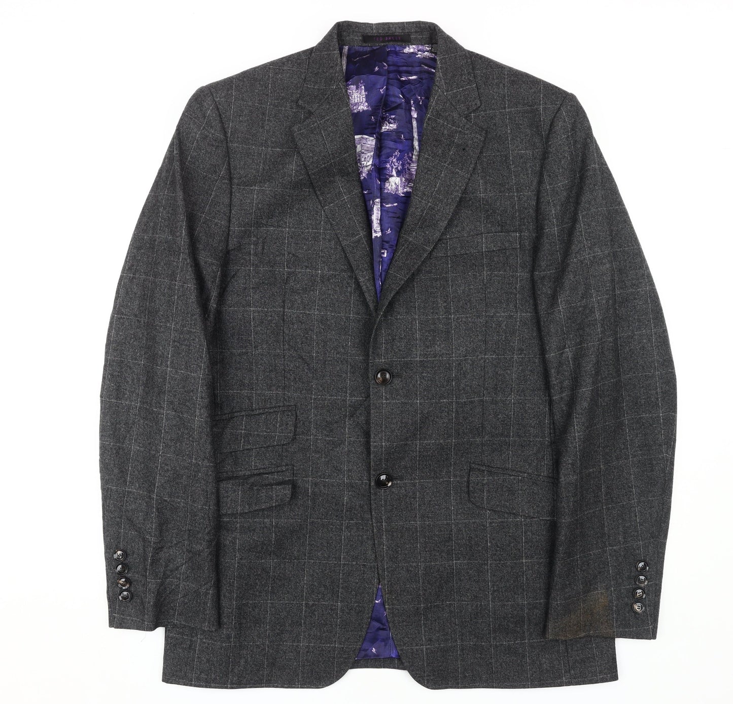 Mens UK Size 38 Ted Baker Regular Grey Suit Jacket