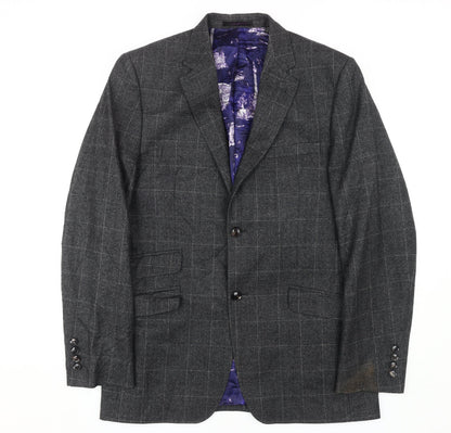 Mens UK Size 38 Ted Baker Regular Grey Suit Jacket