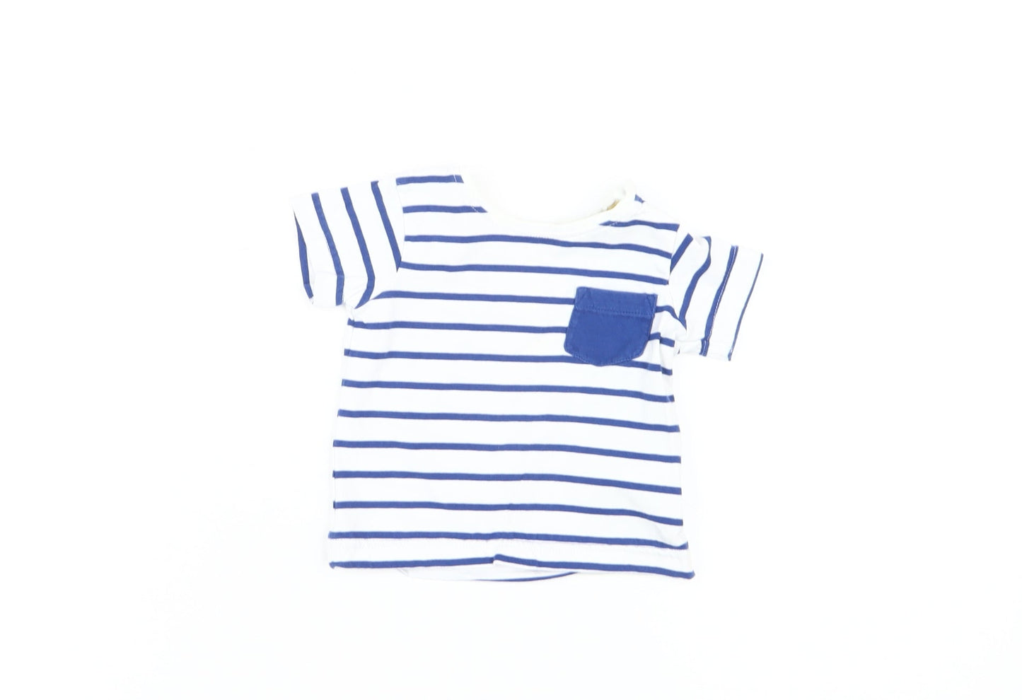 Jasper Conran Unisex Baby White & Blue Striped T-Shirt 0-3 Months