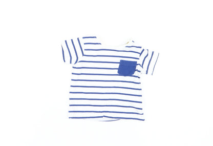 Jasper Conran Unisex Baby White & Blue Striped T-Shirt 0-3 Months
